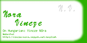 nora vincze business card
