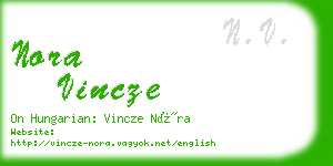 nora vincze business card